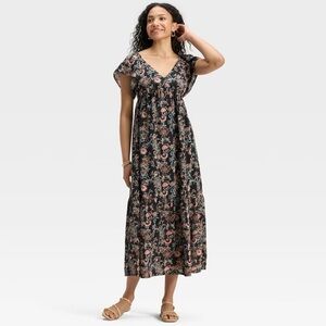 Universal Thread Black Floral Maxi Dress